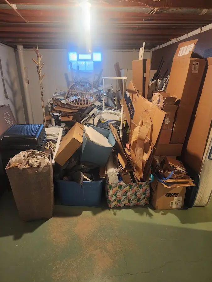 Roll-off dumpster container at job site for Cleanout Dumpster Rental in Laurel Hill